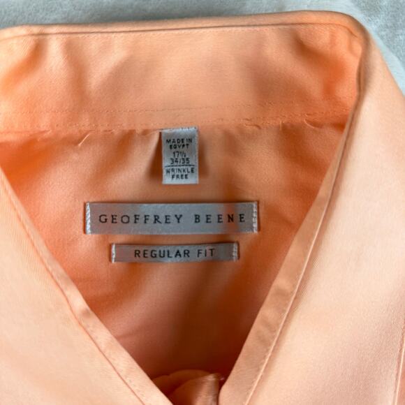 Geoffrey Beene Dress Shirts Lot of 2 Men's 17.5 Orange / Purple Regular Fit - Picture 8 of 8
